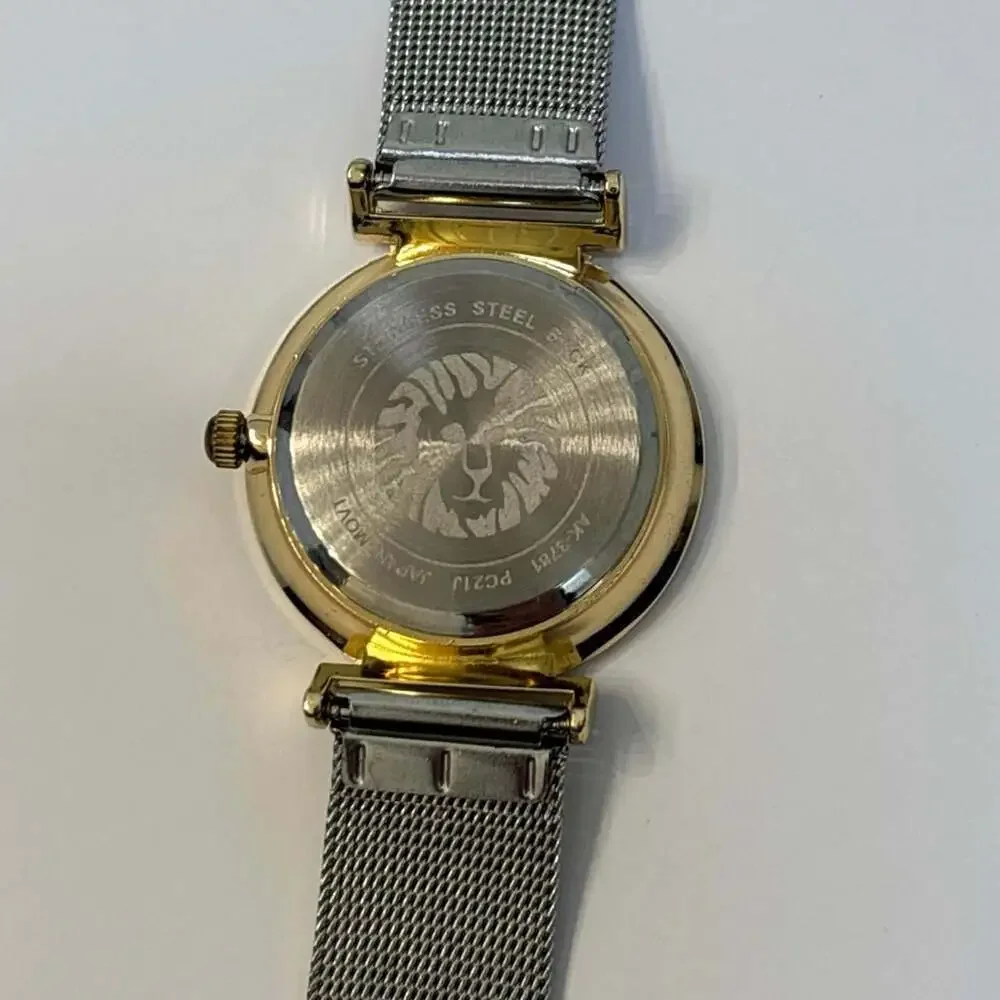 Anne Klein AK-3781 Black Dial Diamond Mesh Watch